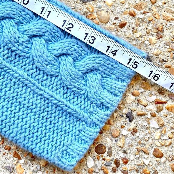 Gap Celtic Cable Knit Wool Blend 3/4 Sleeve Blue Sweater Size XS - Picture 6 of 9